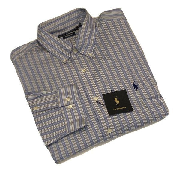 Polo Ralph Lauren Size 17 Custom Fit Button Down Dress Shirt - Picture 1 of 10